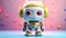 Toy robot in soft colors, plasticized material, educational for children to play. AI generated