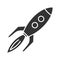 Toy rocket glyph icon