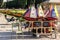 Toy sailboats for rent near the pond in the Luxembourg Gardens.