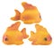 Toy silicone yellow fish three angles isolated on white background for kids