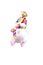 Toy snowman on skis from a pink candy striped on