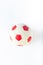 toy soccer ball, rubber ball for dog or cat on white background