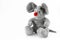 Toy soft mouse with on a white background and red nose.