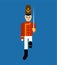 Toy soldier Guardsman plaything isolated. Vector illustration.