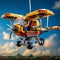 Toy Style Lego Paraglider With Tiltrotor And 2 Propellers In 8k Uhd