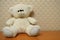 Toy teddy bear cute soft animal. Soft childhood object gift plush funny