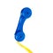 Toy telephone with blue yellow wire