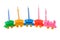 Toy train with celebrate candles