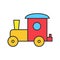Toy train color icon