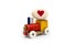 Toy train hold heart stone , Love and Valentine day concept