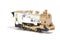 toy train isolated on white background, battery powered train.