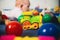 Toy train for kids. Bright children's toys.