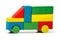 Toy truck, multicolor car wooden blocks transport