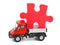 Toy truck with puzzle