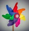 Toy windmill propeller with color blades