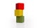 Toy wooden blocks stack, multicolor box cubes