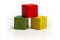 Toy wooden blocks stack, pyramid multicolor cube