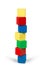 Toy wooden blocks stack, tower of blank multicolor