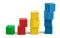 Toy wooden blocks stack, tower of blank multicolor