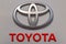 Toyota logo on building of toyota centre `Izmailovo`