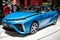 Toyota Mirai electric fuel cell vehicle showcased at the Paris Motor Show. Paris, France - October 2, 2018