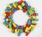 Toys blocks circle frame, multicolor wooden bricks