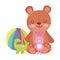 Toys object for small kids to play cartoon, cute teddy bear dinosaur rabbit and ball