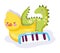 Toys object for small kids to play cartoon dinosaur duck and piano