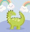 Toys object for small kids to play cartoon dinosaur rainbows