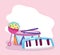 Toys object for small kids to play cartoon, musical instrument drum piano and maraca