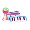 Toys object for small kids to play cartoon, robot drum piano and rattle