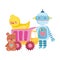 Toys object for small kids to play cartoon, robot duck truck teddy bear