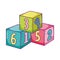 Toys pile cube blocks building cartoon