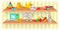 Toys shelf horizontal banner , cartoon style