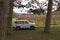 Trabant combi in front of vineyard