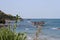 A trabucco fishing hut on the Italian Adriatic coast.