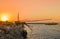 The trabucco in Vieste is an old fishing wood platform typical of the coast of Gargano and Gargano National Park.