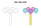 Trace and color cute magical wand. Worksheet for girls.