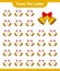 Trace the letter. Tracing letter alphabet with Christmas Bell. Educational children game, printable worksheet, vector illustration