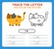 Trace letters of english alphabet and coloring book