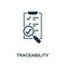 Traceability icon symbol. Creative sign from quality control icons collection. Filled flat Traceability icon for computer and