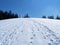 Traces of the hikers on the fresh spring snow in the Swiss Alps, Einsiedeln - Canton of Schwyz, Switzerland Schweiz