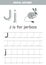 Tracing alphabet letters for kids. Animal alphabet. J is for jerboa.