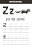 Tracing alphabet letters for kids. Animal alphabet. z is for zorilla.