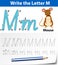Tracing alphabet template for letter M