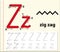 Tracing alphabet template for letter Z