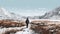 Tracing A Better Line: Hyperrealistic Illustrations Of A Man Walking In A Frozen Valley