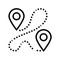 track airplane pointer map line icon vector illustration