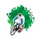 Track cycling sport cartoon icon vector illustration