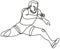 Track and Field Athlete Jumping Hurdle Continuous Line Drawing